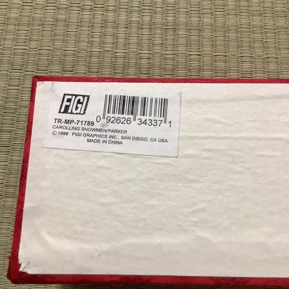 1999 Carolling Snowmen Ornament with Box Signed M. Parker Tear Drop - Picture 5 of 5